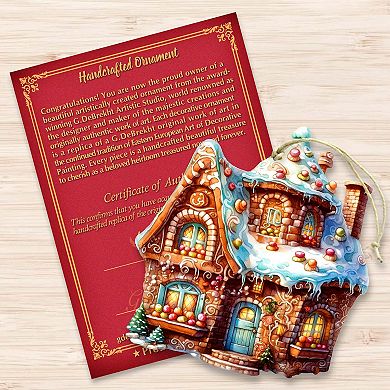 Gingerbread House Wooden Christmas Ornaments by G. Debrekht - Christmas Decor