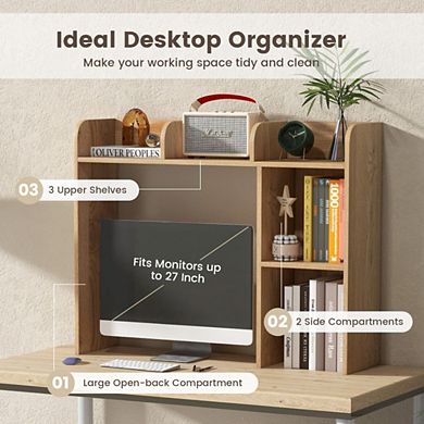Hivvago 3-tier Multipurpose Desk Bookshelf With 4 Shelves