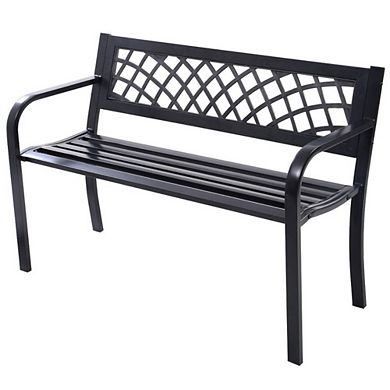 Hivvago Bench Deck With Steel Frame For Outdoor