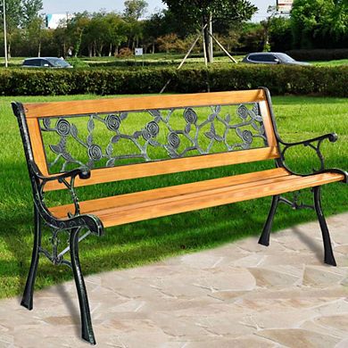 Hivago 49 1/2 Inch Patio Park Garden Porch Chair Bench