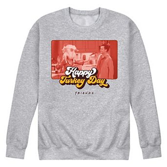 Men's Friends Happy Turkey Day Fleece Sweatshirt