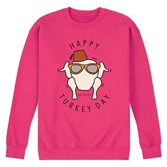 Men's Friends Happy Turkey Day Fleece Sweatshirt