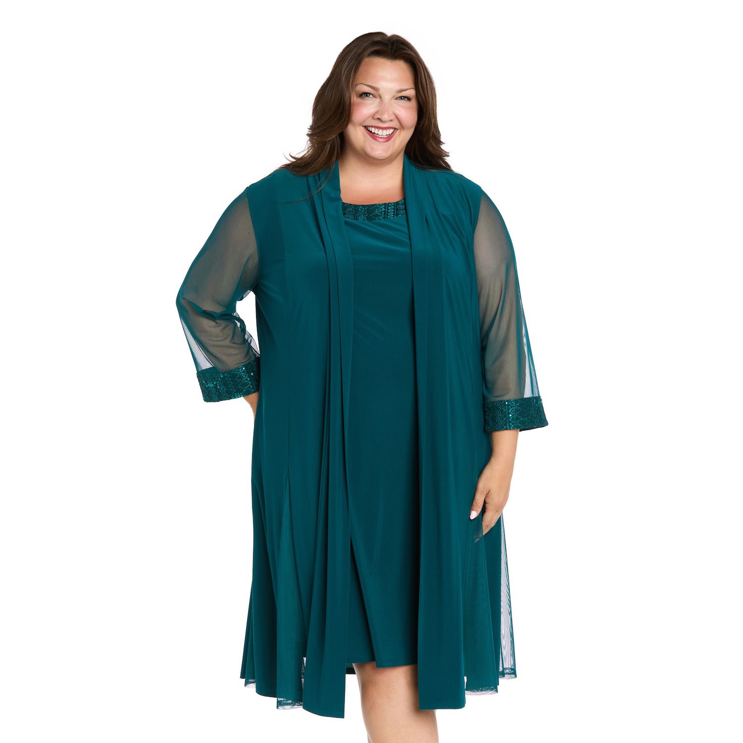 Женские платья R&M Richards Plus Size R&M Richards 2 pc Duster Jacket & Dress
