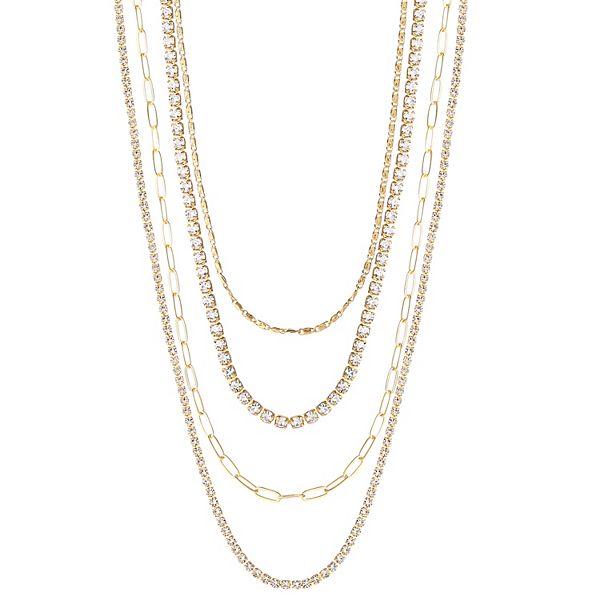 Gold Tone 4-piece Necklace Set