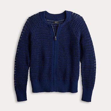 Women's Simply Vera Vera Wang Zip-Up Knitted Sweater