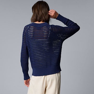 Women's Simply Vera Vera Wang Zip-Up Knitted Sweater