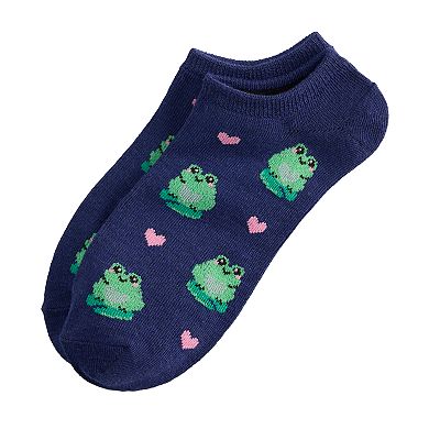 Women's Frog Hearts No Show Socks