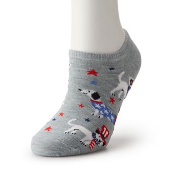 Women's July 4th Dogs No Show Socks