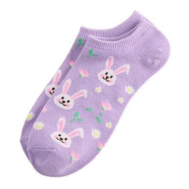 Women's Floral Bunny No Show Socks