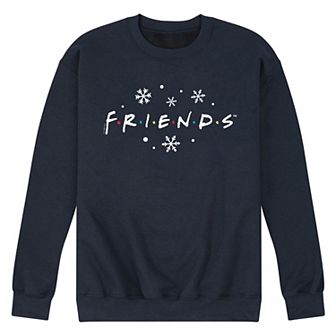 Men's Friends Logo Snowflakes Fleece Sweatshirt