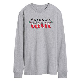 Men's Friends Stockings Long Sleeve Graphic Tee
