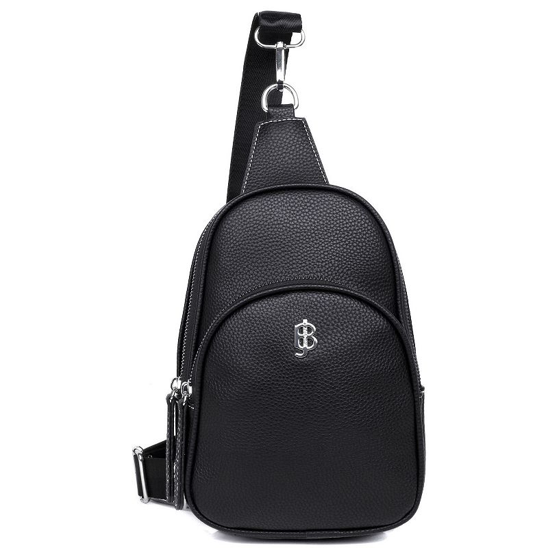 Julia Buxton Vegan Leather Sling Bag, Black