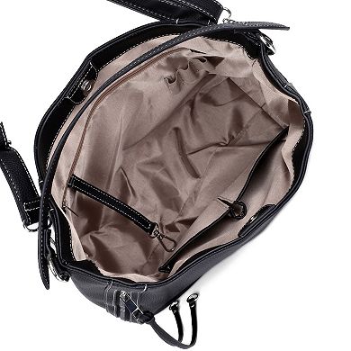 Julia Buxton Pebble Leather RFID-Blocking Hobo Bag