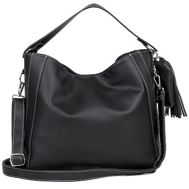 Julia Buxton Pebble Leather RFID-Blocking Hobo Bag