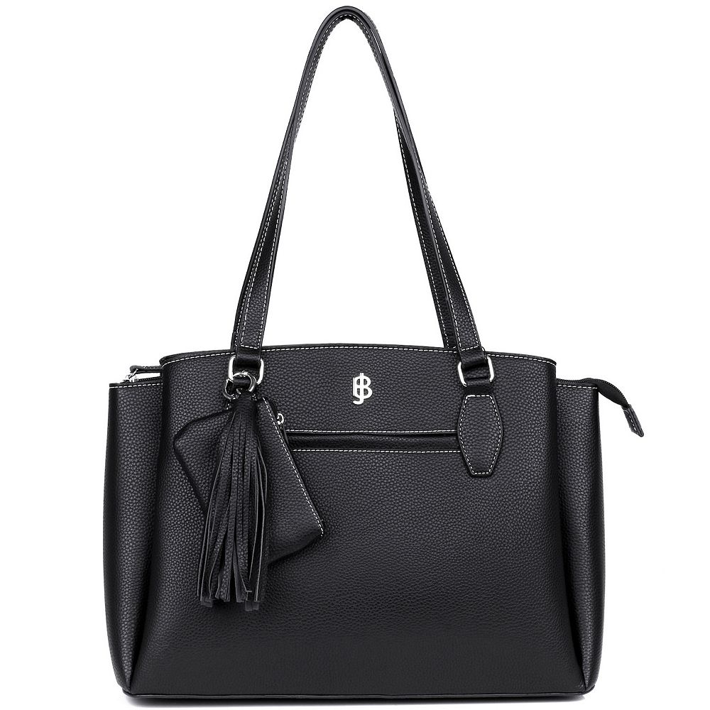 Julia Buxton Pebble Vegan Leather Triple Compartment Satchel