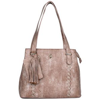 Julia Buxton Whip Stitch Leather RFID-Blocking Organizer Tote Bag