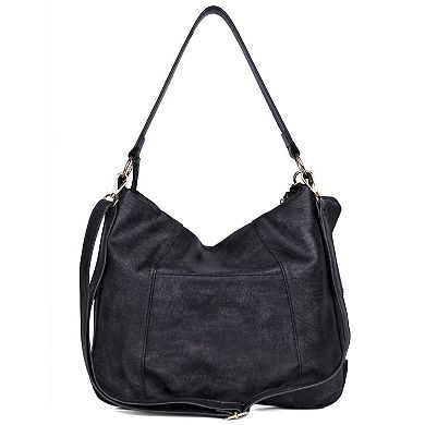 Julia Buxton Whip Stitch Leather RFID-Blocking Hobo Bag