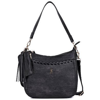 Julia Buxton Whip Stitch Leather RFID-Blocking Crossbody Bag