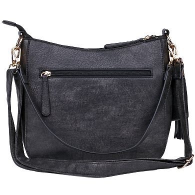 Julia Buxton Whip Stitch Leather RFID-Blocking Crossbody Bag