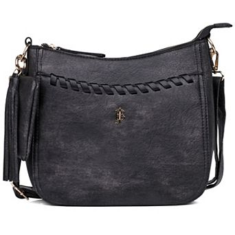 Julia Buxton Whip Stitch Leather RFID-Blocking Crossbody Bag