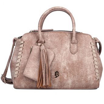 Julia Buxton Whip Stitch Leather RFID-Blocking Satchel