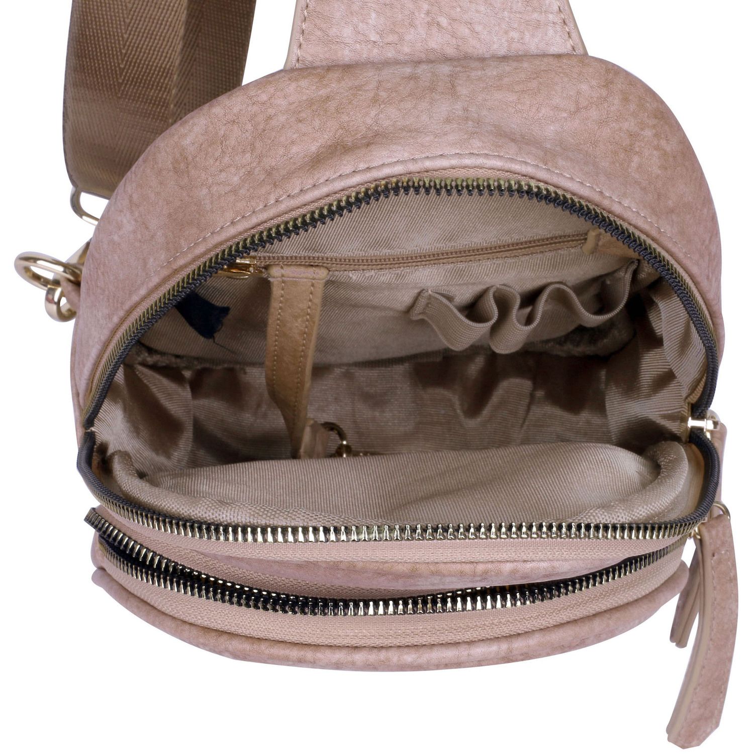 Julia Buxton Vegan Leather Sling Bag - Compact Crossbody Bag With Multiple Pockets