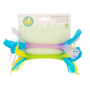 Kitty City Multi-Colored Mesh Trap Feather Toy 2 pk