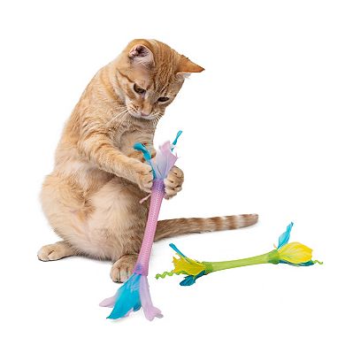 Kitty City Multi-Colored Mesh Trap Feather Toy 2-pk.