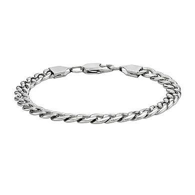 LYNX Stainless Steel 7.5MM Curb Chain Men's Bracelet and Necklace Set