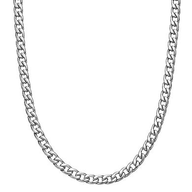 LYNX Stainless Steel 7.5MM Curb Chain Men's Bracelet and Necklace Set