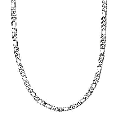 LYNX Stainless Steel 9MM Figaro Chain Men's Bracelet and Necklace Set