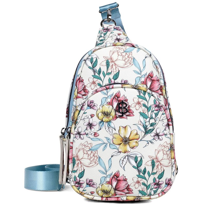 Julia Buxton Floral Printed Vegan Leather Sling Bag, Beautiful Nature