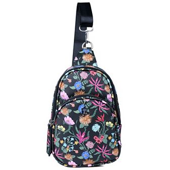 Julia Buxton Floral Printed Vegan Leather Sling Bag