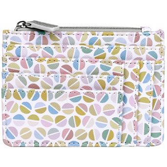 Julia Buxton Split Polka Dot Print Faux Leather Slot Coin Case