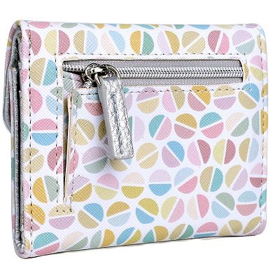 Julia Buxton Split Polka Dot Print Faux Leather Mini Trifold Wallet