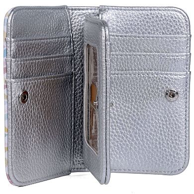 Julia Buxton Split Polka Dot Print Faux Leather Snap Card Case