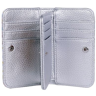 Julia Buxton Split Polka Dot Print Faux Leather Snap Card Case