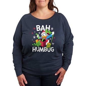 Disney's Donald Duck Plus Size Bah Humbug French Terry Long Sleeve Tee