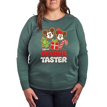 Disney's Mickey & Minnie Mouse Plus Size Official Cookie Taster French Terry Long Sleeve Tee