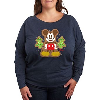 Disney's Mickey Mouse Plus Size Cookie French Terry Long Sleeve Tee