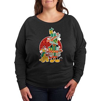 Disney's Mickey Mouse Plus Size Presents French Terry Long Sleeve Tee