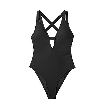 Women's Cupshe Black One-piece Swimsuit
