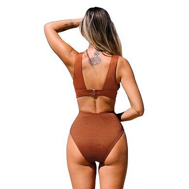 Women's Cupshe Solid Halter One-piece Swimsuit