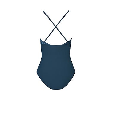 Women's CUPSHE Leaf Print Crossback One-Piece Swimsuit
