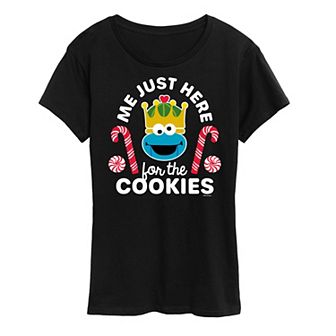 Women's Sesame Street Just Here For The Cookies Graphic Tee