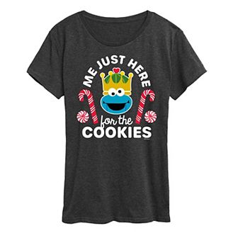 Women's Sesame Street Just Here For The Cookies Graphic Tee