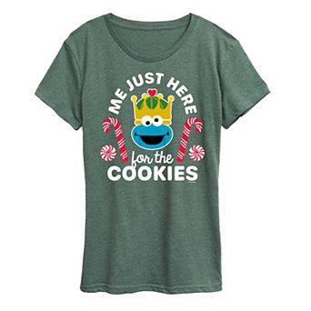 Women's Sesame Street Just Here For The Cookies Graphic Tee