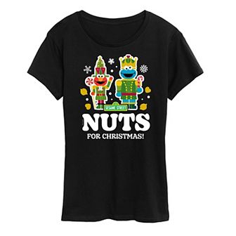 Women's Sesame Street Nuts For Christmas Graphic Tee