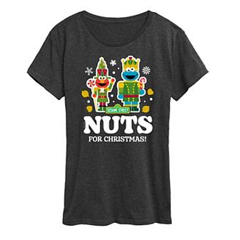 Women's Sesame Street Nuts For Christmas Graphic Tee