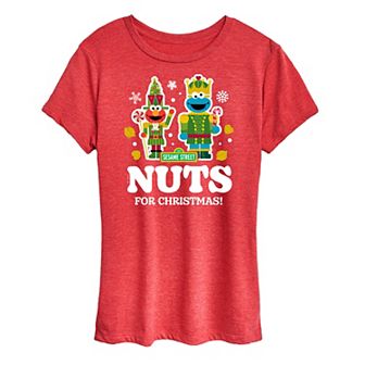 Women's Sesame Street Nuts For Christmas Graphic Tee